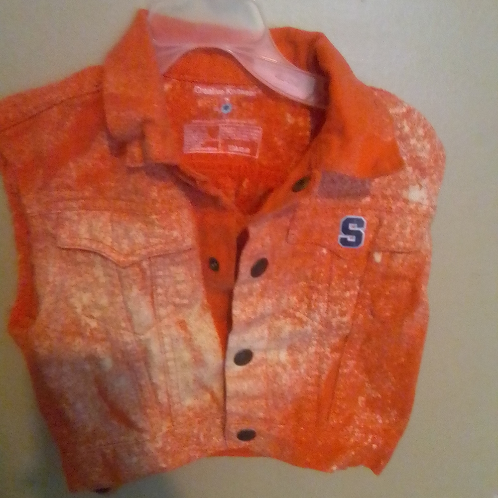OshKosh B'gosh Orange Jean Jacket Distressed Casual